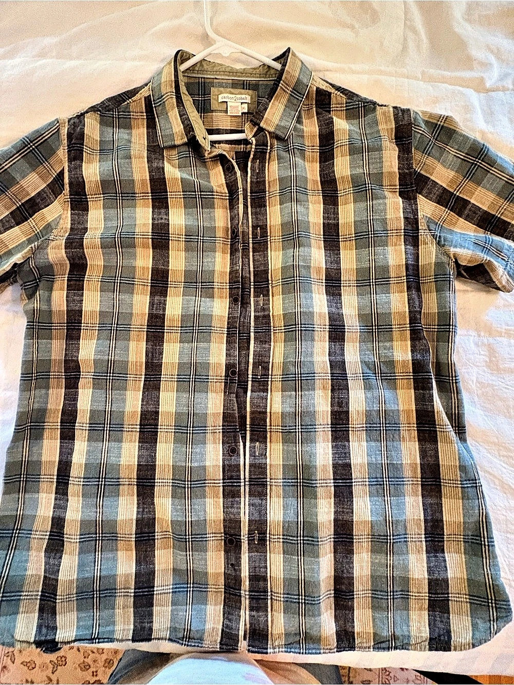 carbon2cobalt Plaid Cotton Button Down Shirt Size XL Like New